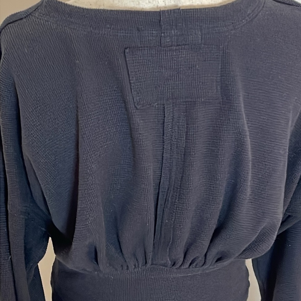 We The Free Free People Black Knit Crop Top Long Sleeve Size XS - Picture 5 of 6